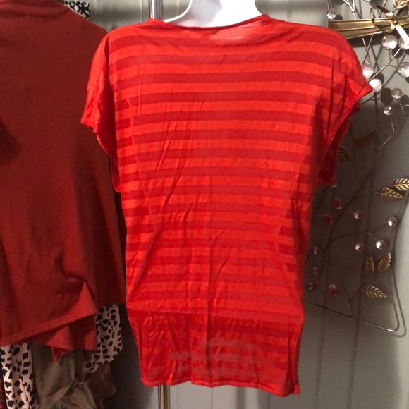 Calvin Klein orange stripe top size medium - Picture 2 of 4